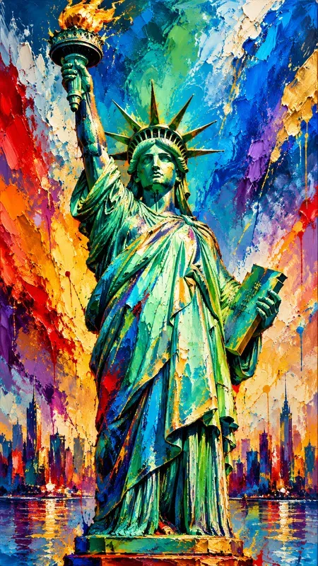 Vibrant Abstract Statue Fine Art
