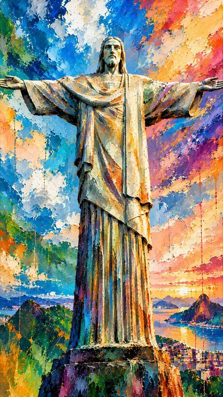 Vibrant Abstract Statue Fine Art