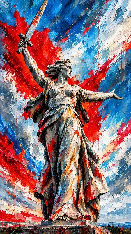 Vibrant Abstract Statue Fine Art