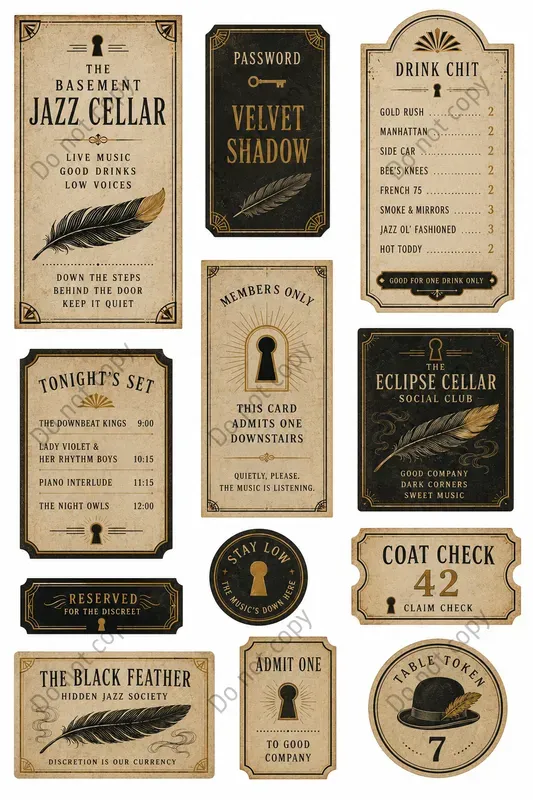 Speakeasy Jazz Club Ephemera