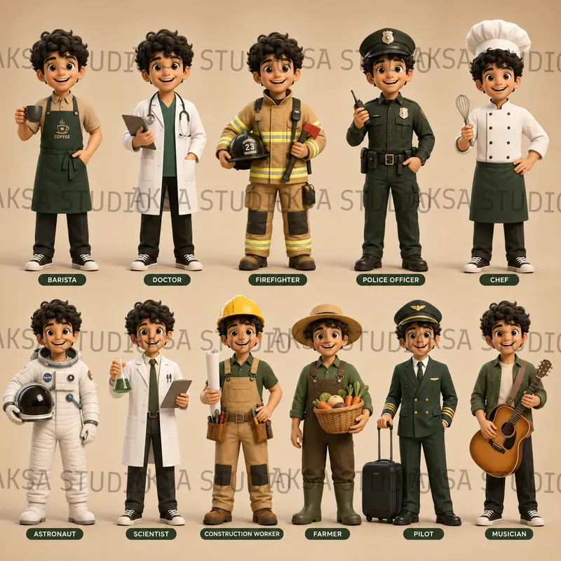 3D Character Profession Sheets