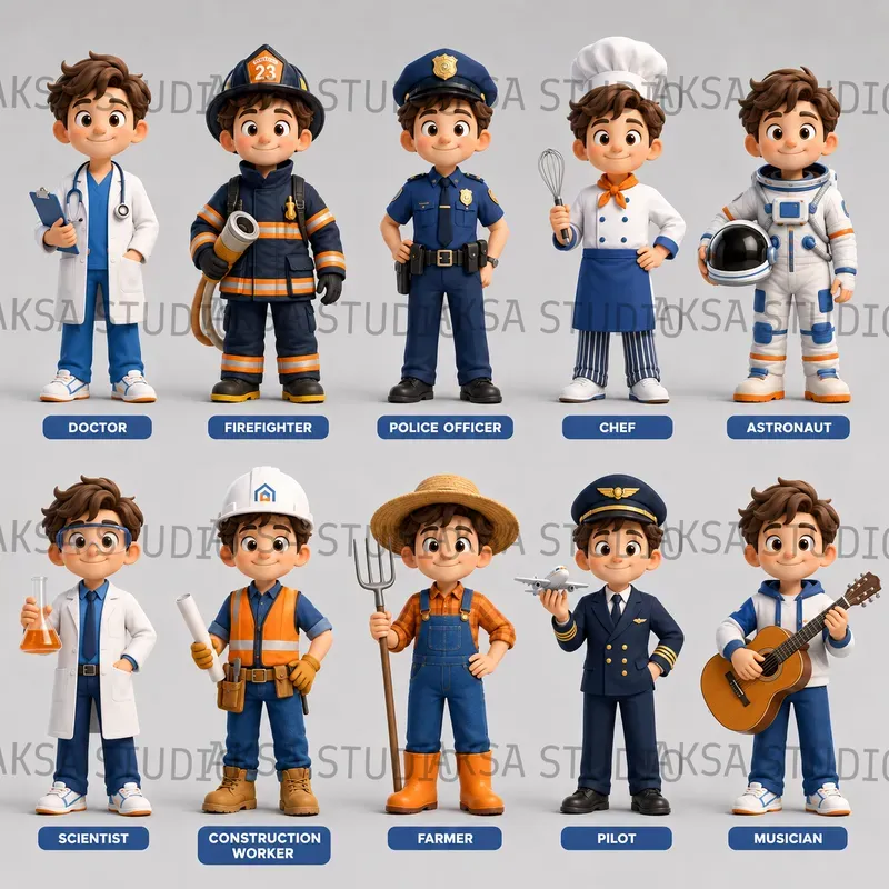 3D Character Profession Sheets