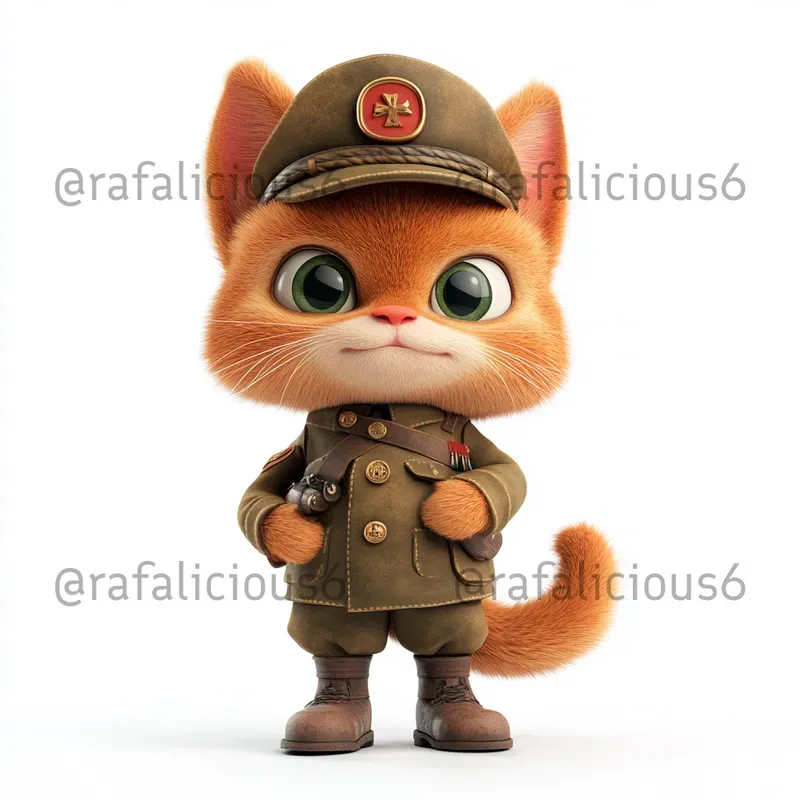 Cute 3D Job Cats On White Background