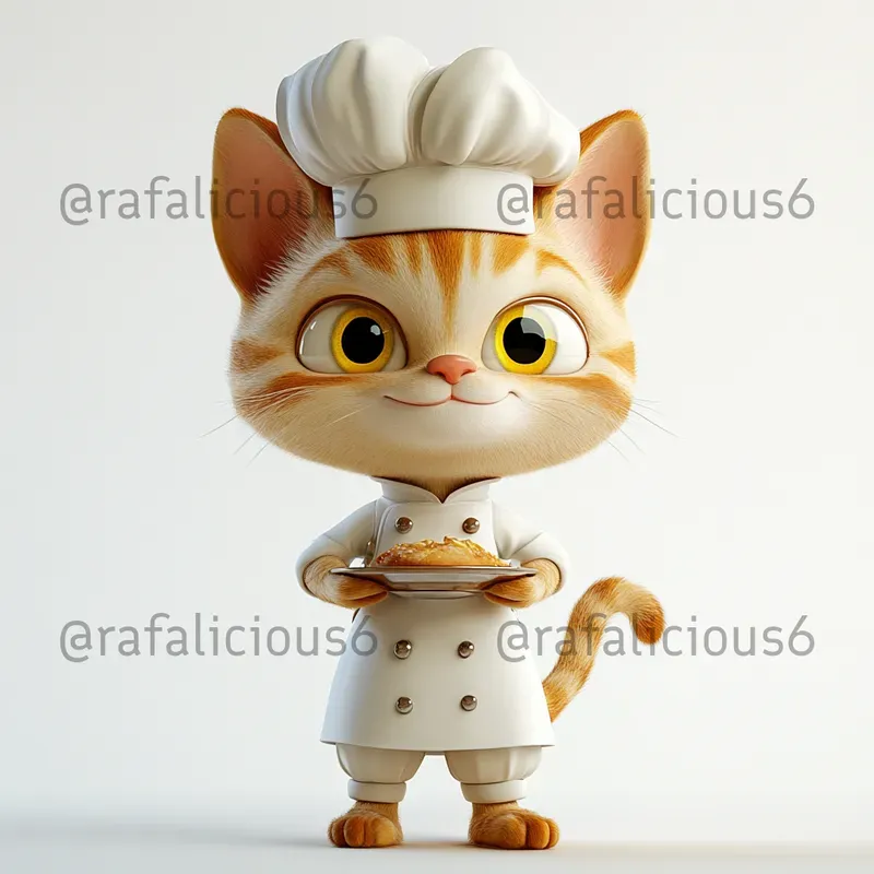 Cute 3D Job Cats On White Background