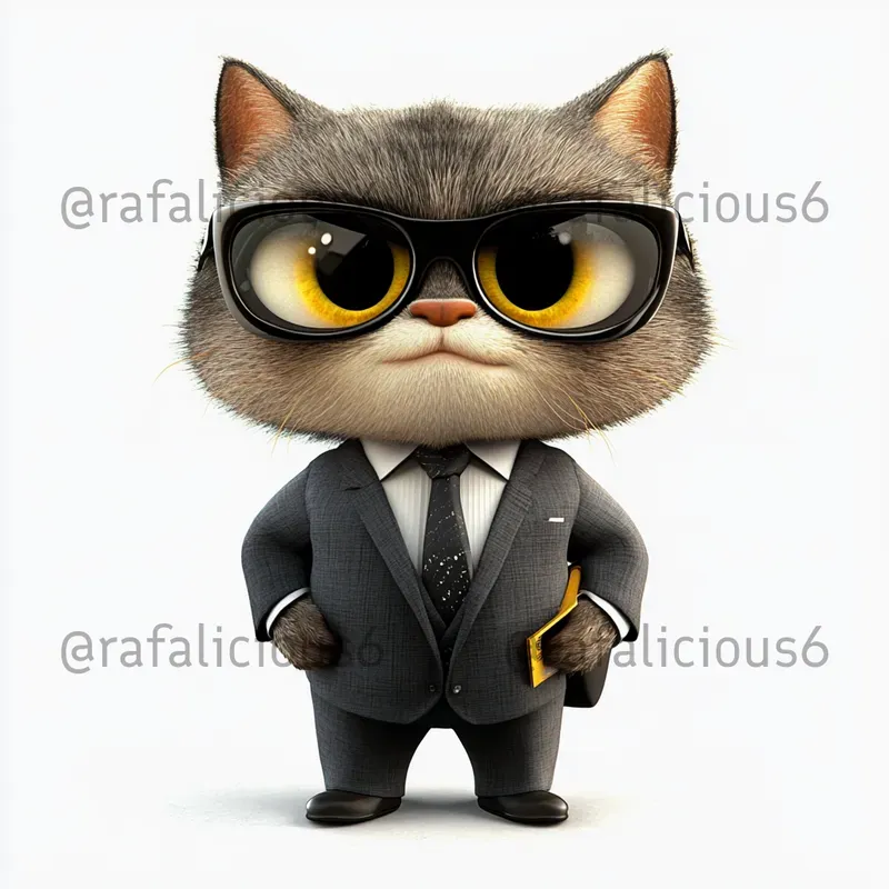 Cute 3D Job Cats On White Background