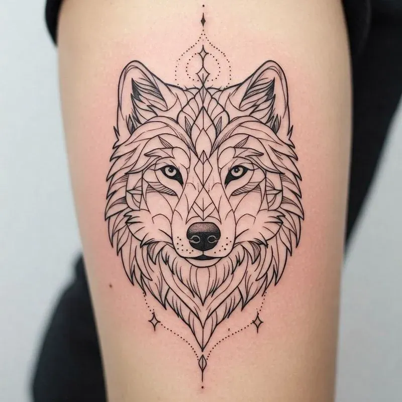 Geometric Line Tattoo Art