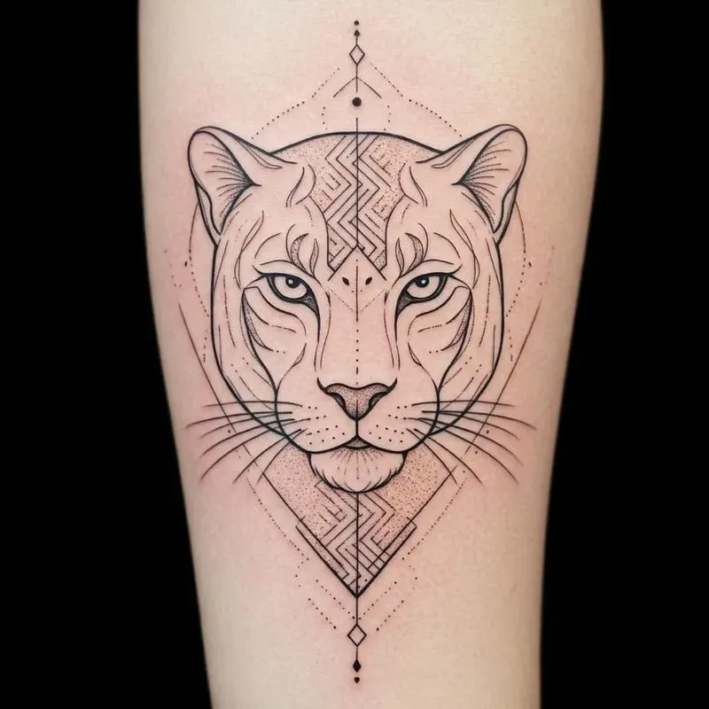 Geometric Line Tattoo Art