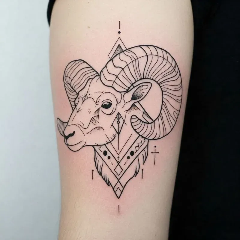 Geometric Line Tattoo Art