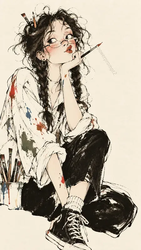 Whimsical Ink Characters