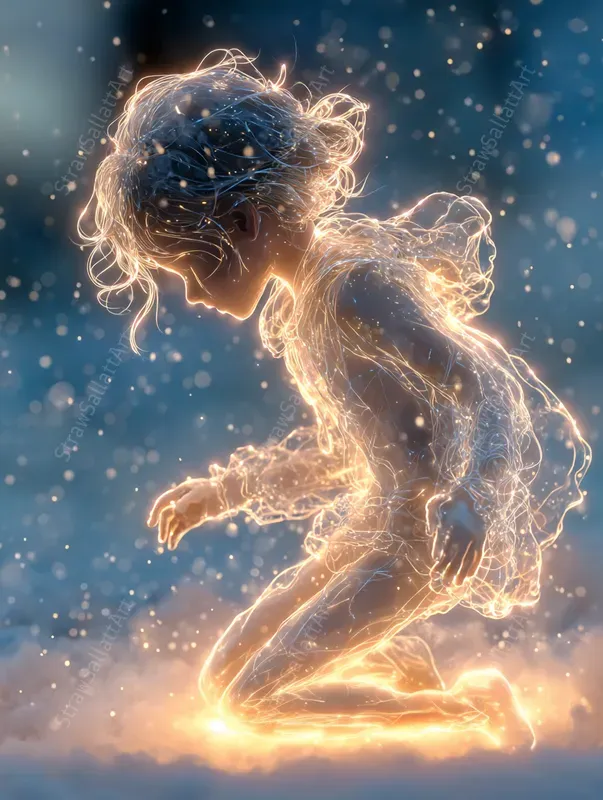 Neon Fantasy Line Art Illustration Style