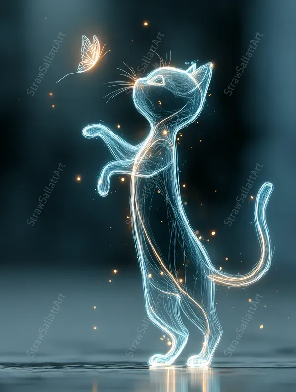 Neon Fantasy Line Art Illustration Style