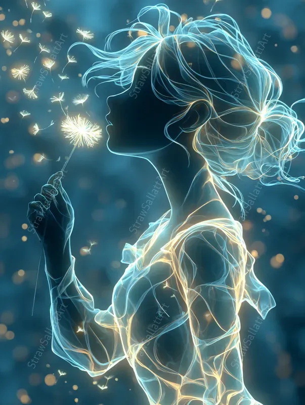 Neon Fantasy Line Art Illustration Style