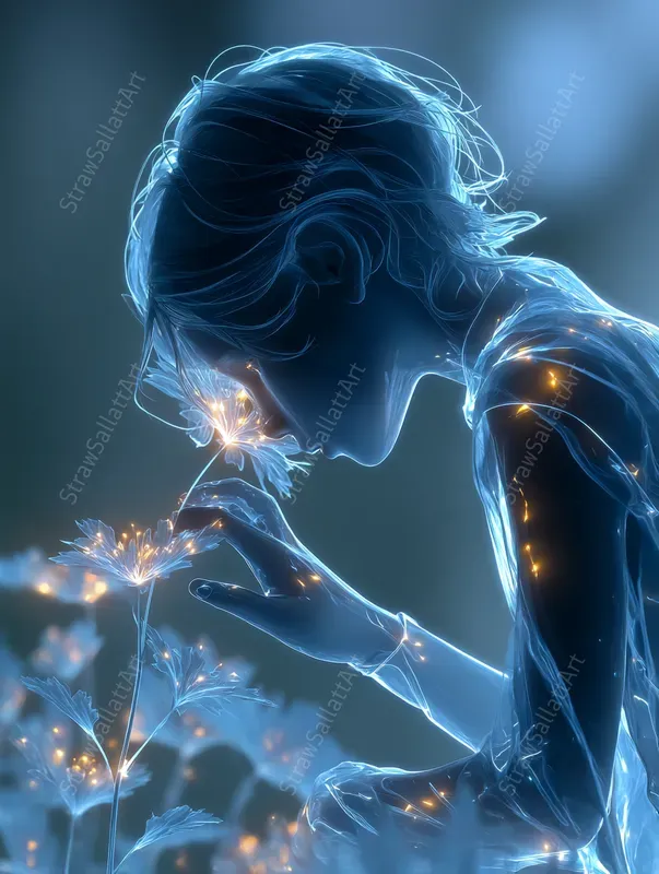 Neon Fantasy Line Art Illustration Style