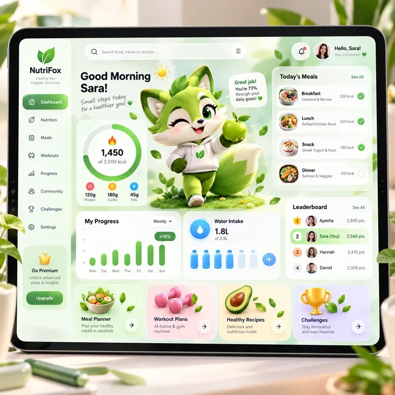 3D Mascot UIux App Dashboard Generator
