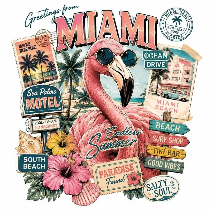 Vintage Travel Collage Tee Generator