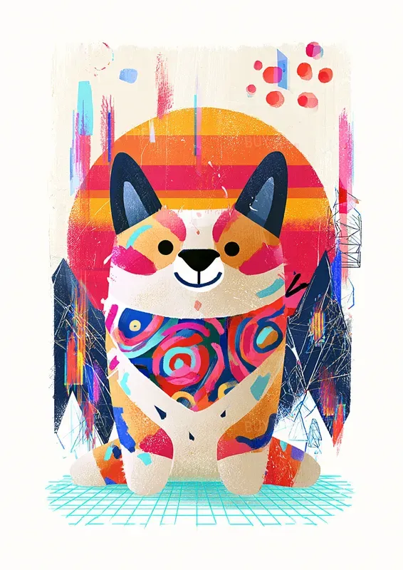Synthwave Chill Animals Tshirt Designs