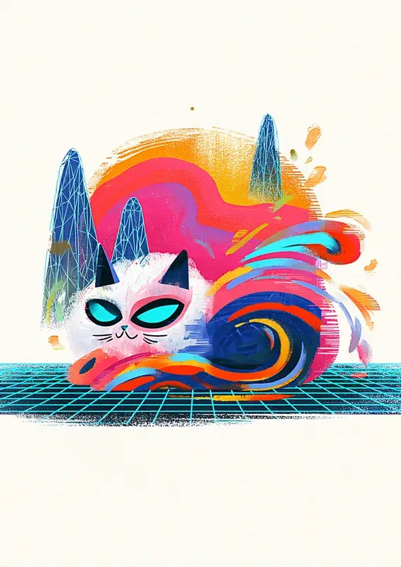 Synthwave Chill Animals Tshirt Designs