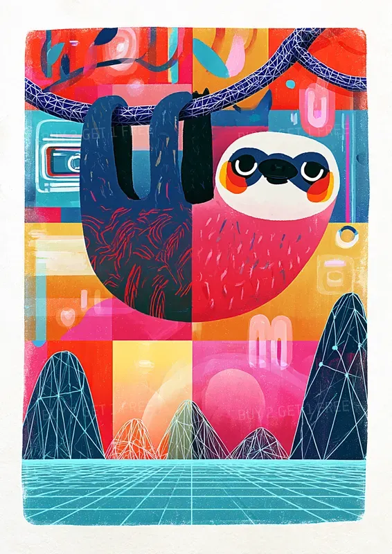 Synthwave Chill Animals Tshirt Designs