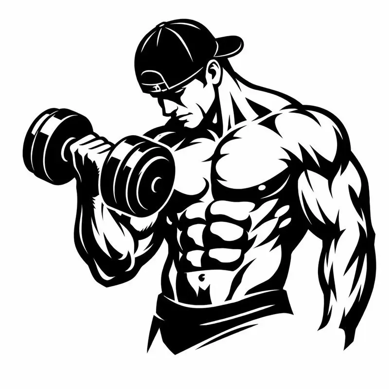 Black White Gym Character Art