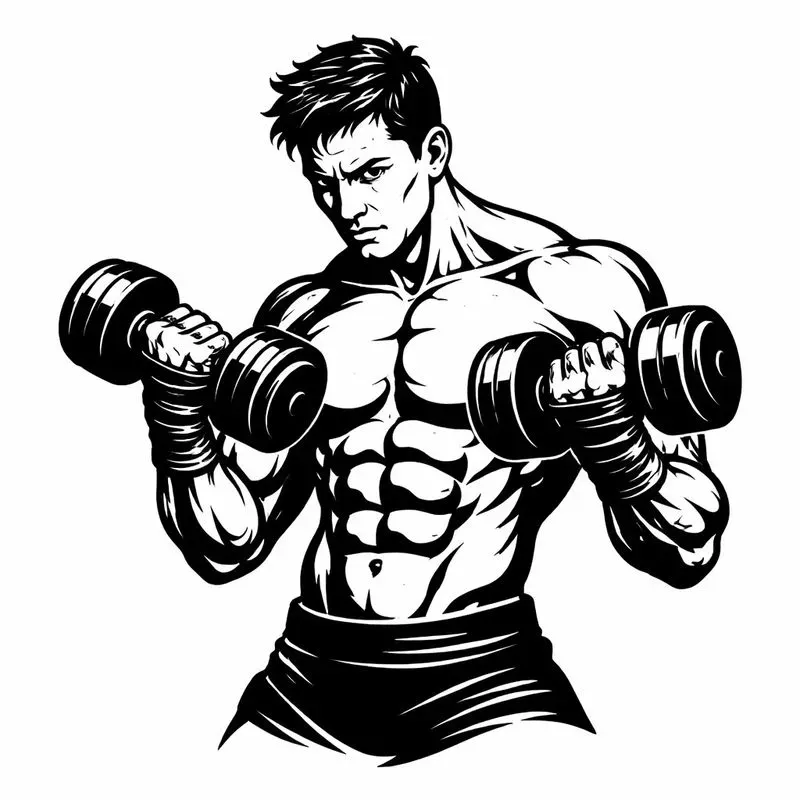 Black White Gym Character Art