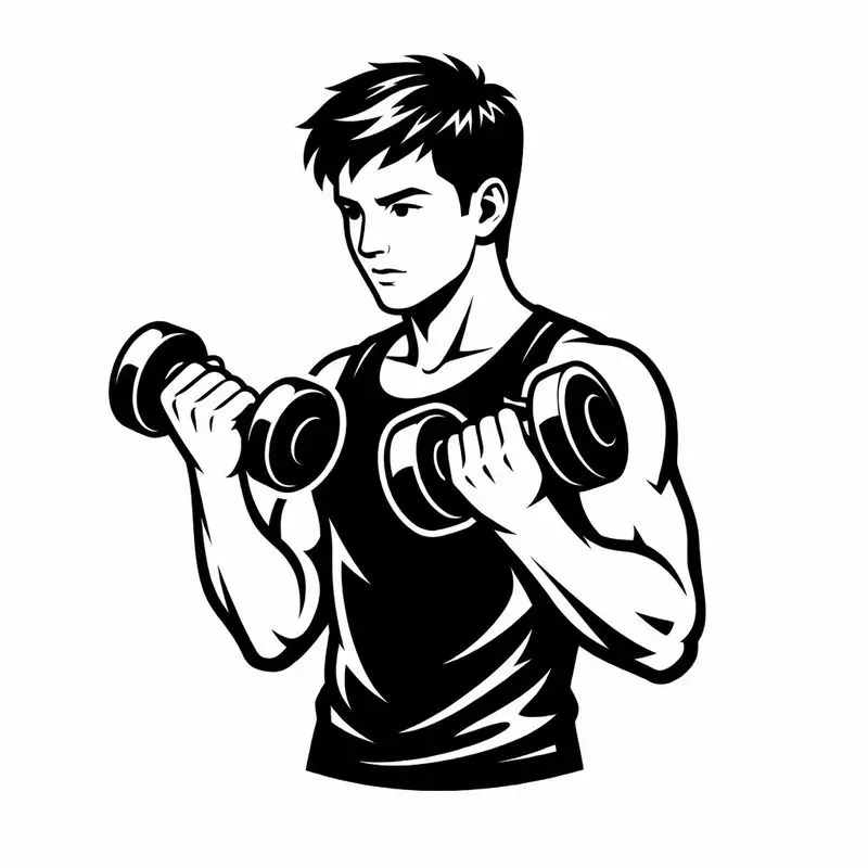 Black White Gym Character Art