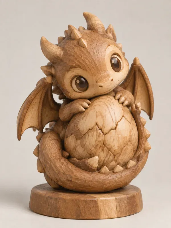 Wooden 3D Character Sculptures