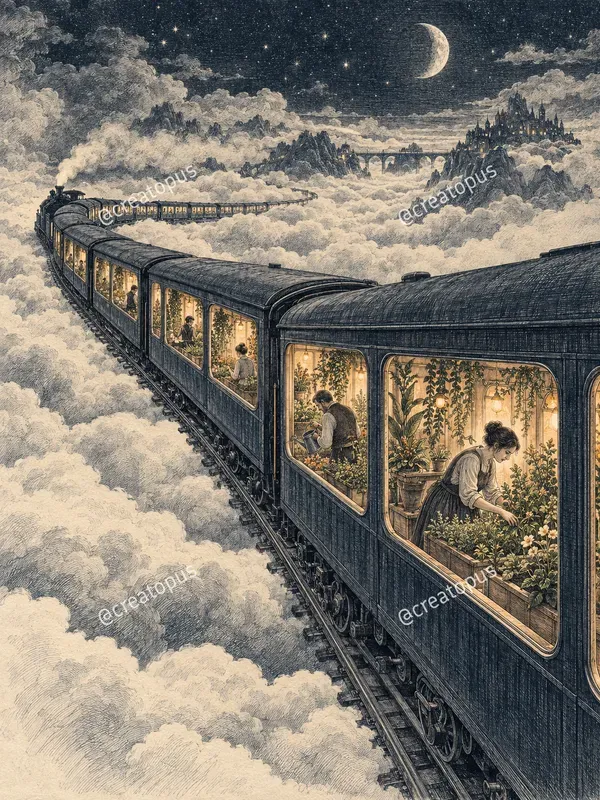 Surreal Etched Dreamscape Art Prints