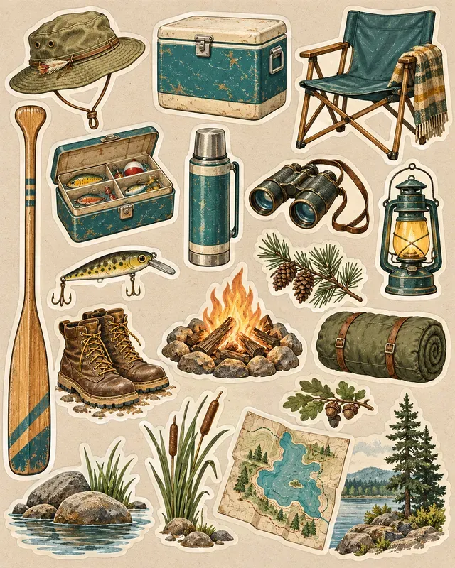 Retro Camping Stickers