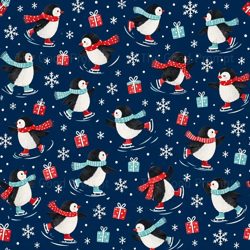 Seamless Christmas Wrapping Pattern Art