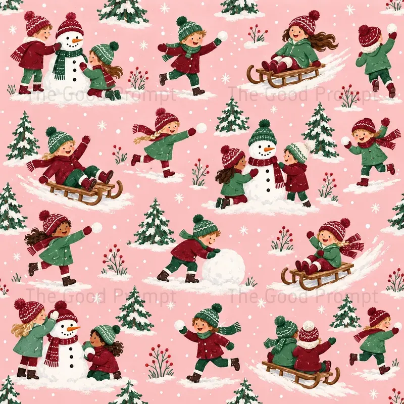 Seamless Christmas Wrapping Pattern Art