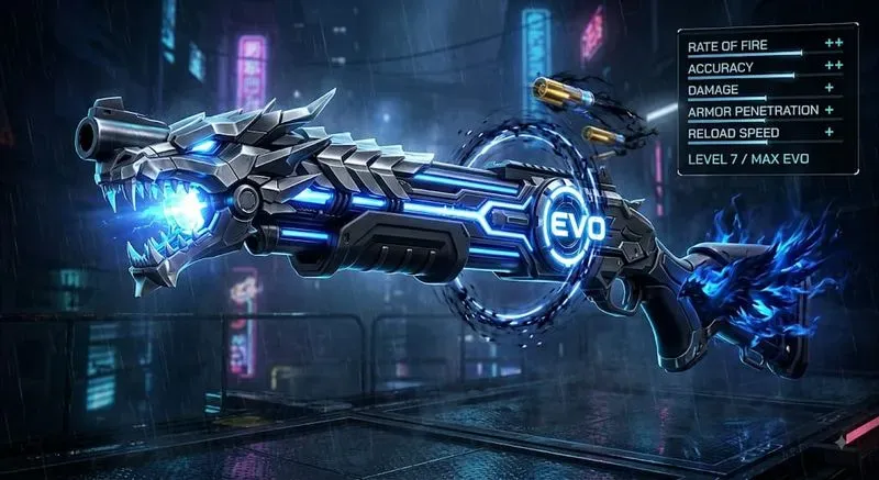 Cyberpunk Dragon Mythic Gun Skin Art