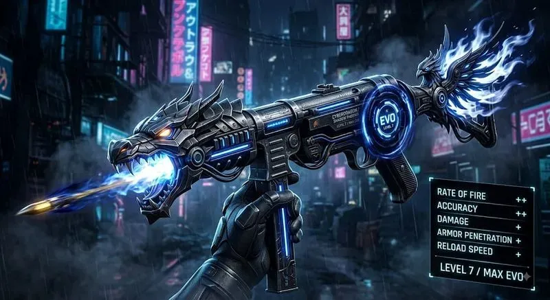 Cyberpunk Dragon Mythic Gun Skin Art