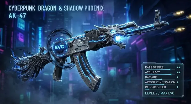 Cyberpunk Dragon Mythic Gun Skin Art