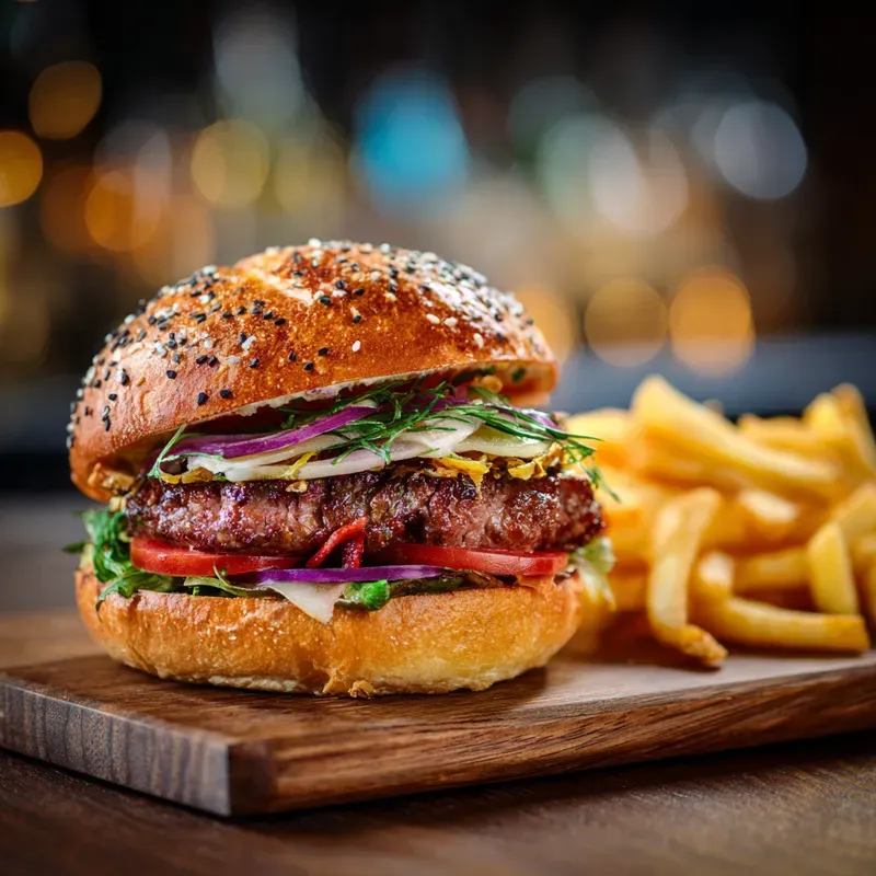 Photorealistic Burger Fast Food Photos