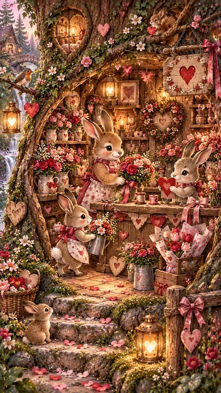 Woodland Valentines Illustrations