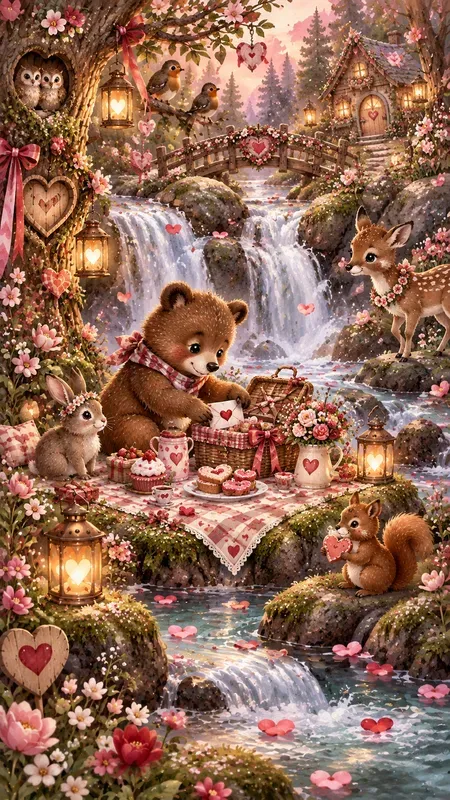 Woodland Valentines Illustrations