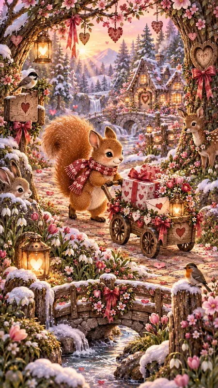 Woodland Valentines Illustrations