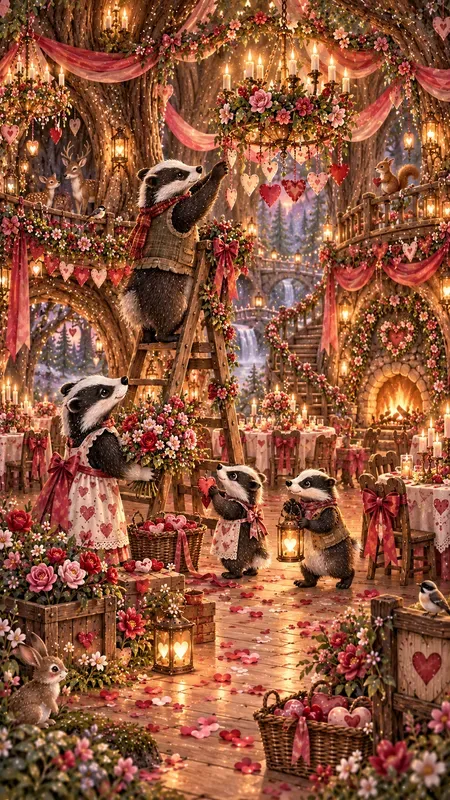 Woodland Valentines Illustrations