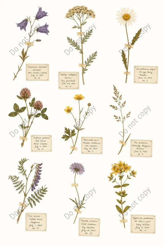 Pressed Herbarium Specimen Sheets