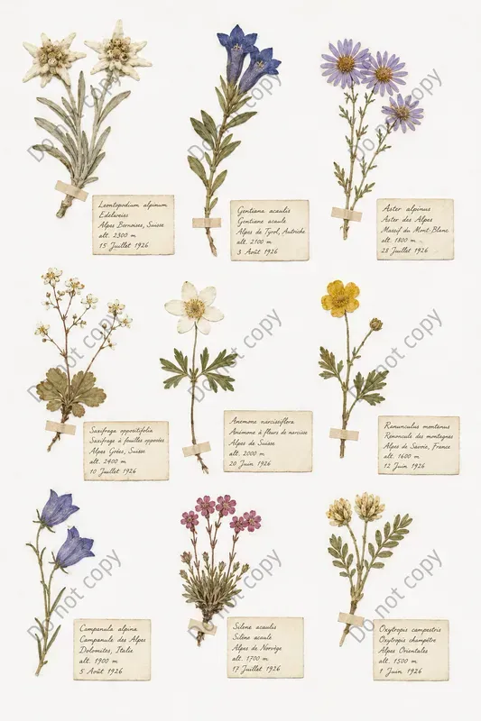 Pressed Herbarium Specimen Sheets