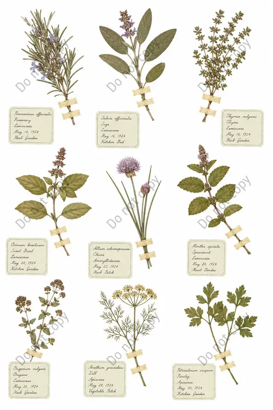 Pressed Herbarium Specimen Sheets