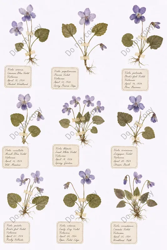 Pressed Herbarium Specimen Sheets