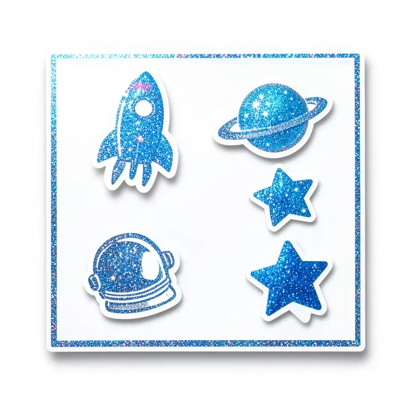 Glitter Diecut Object Sheets