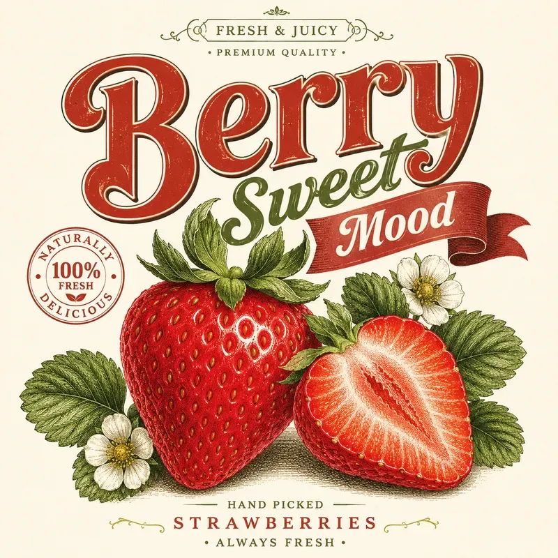 Vintage Fruit Typography Art Packs