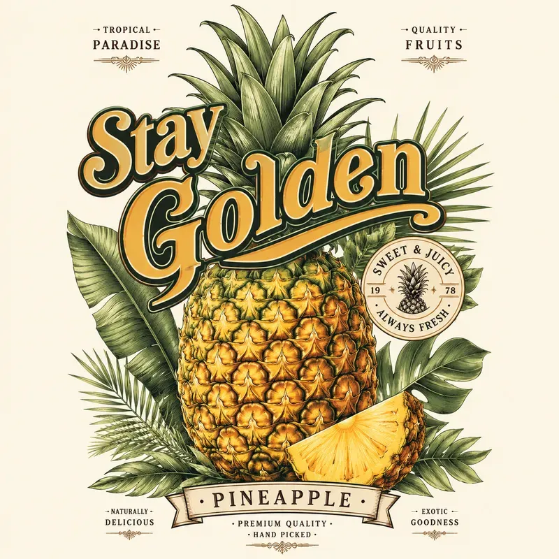 Vintage Fruit Typography Art Packs