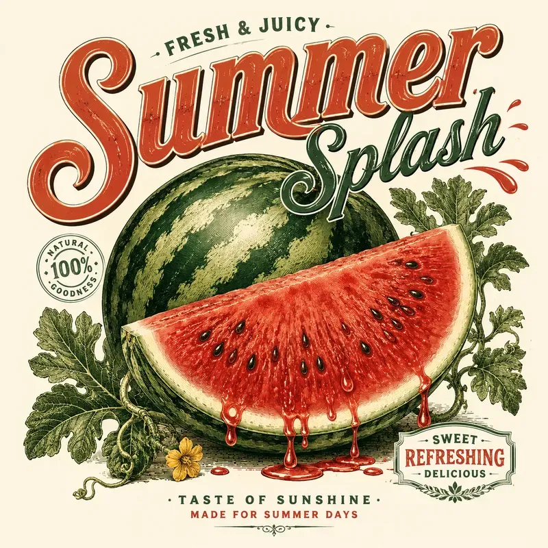 Vintage Fruit Typography Art Packs