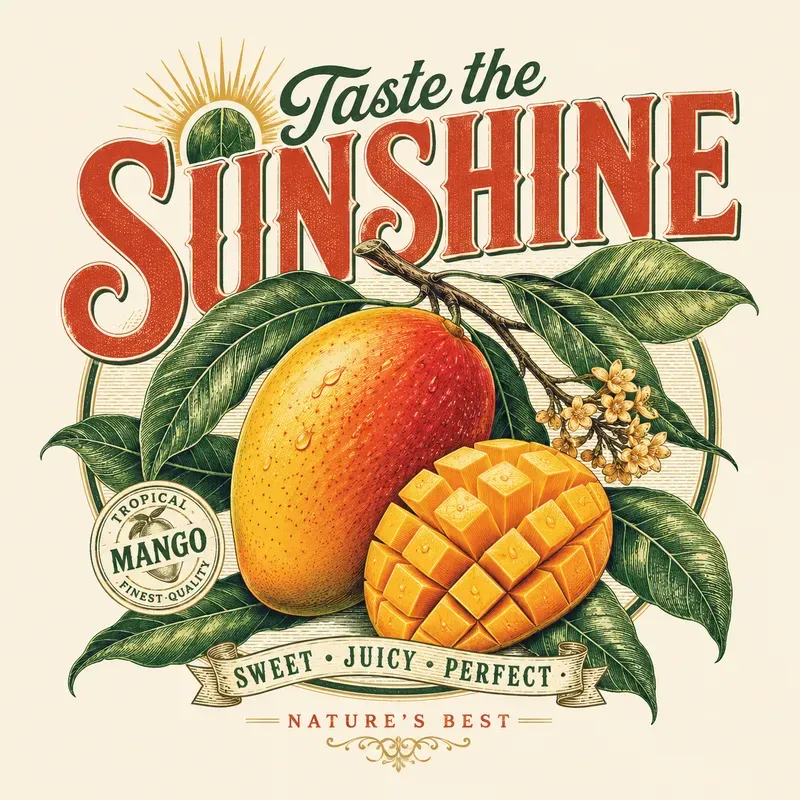 Vintage Fruit Typography Art Packs