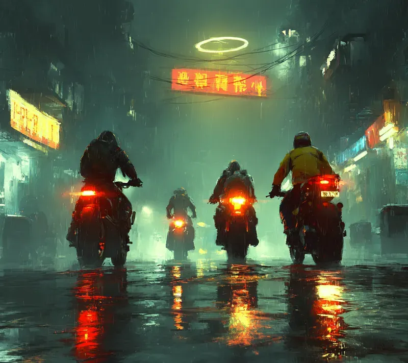 Futuristic Noir Urban Vision Art