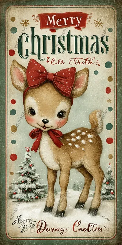 Cute Merry Christmas Posters Wall Art
