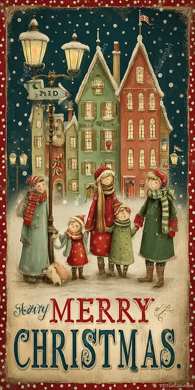 Cute Merry Christmas Posters Wall Art